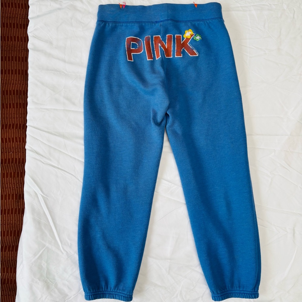 PINK Victoria's Secret Blue Vintage Sweatpants with Logo